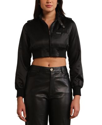 Women's Iconic Racer Cropped Satin Jacket