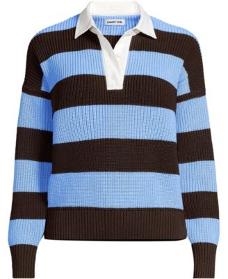 Women's Drifter Rugby with Woven Collar Sweater
