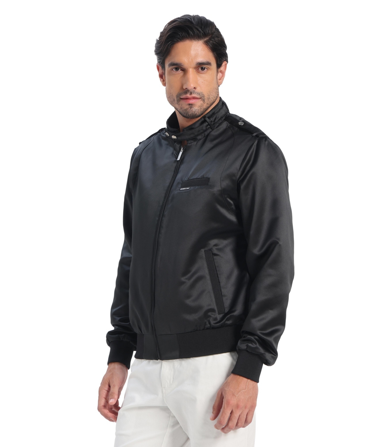 Members Only Men's Classic Satin Iconic Racer Jacket