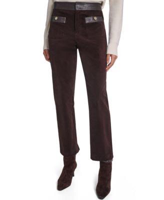 Women's High-Waist Straight Corduroy Pants