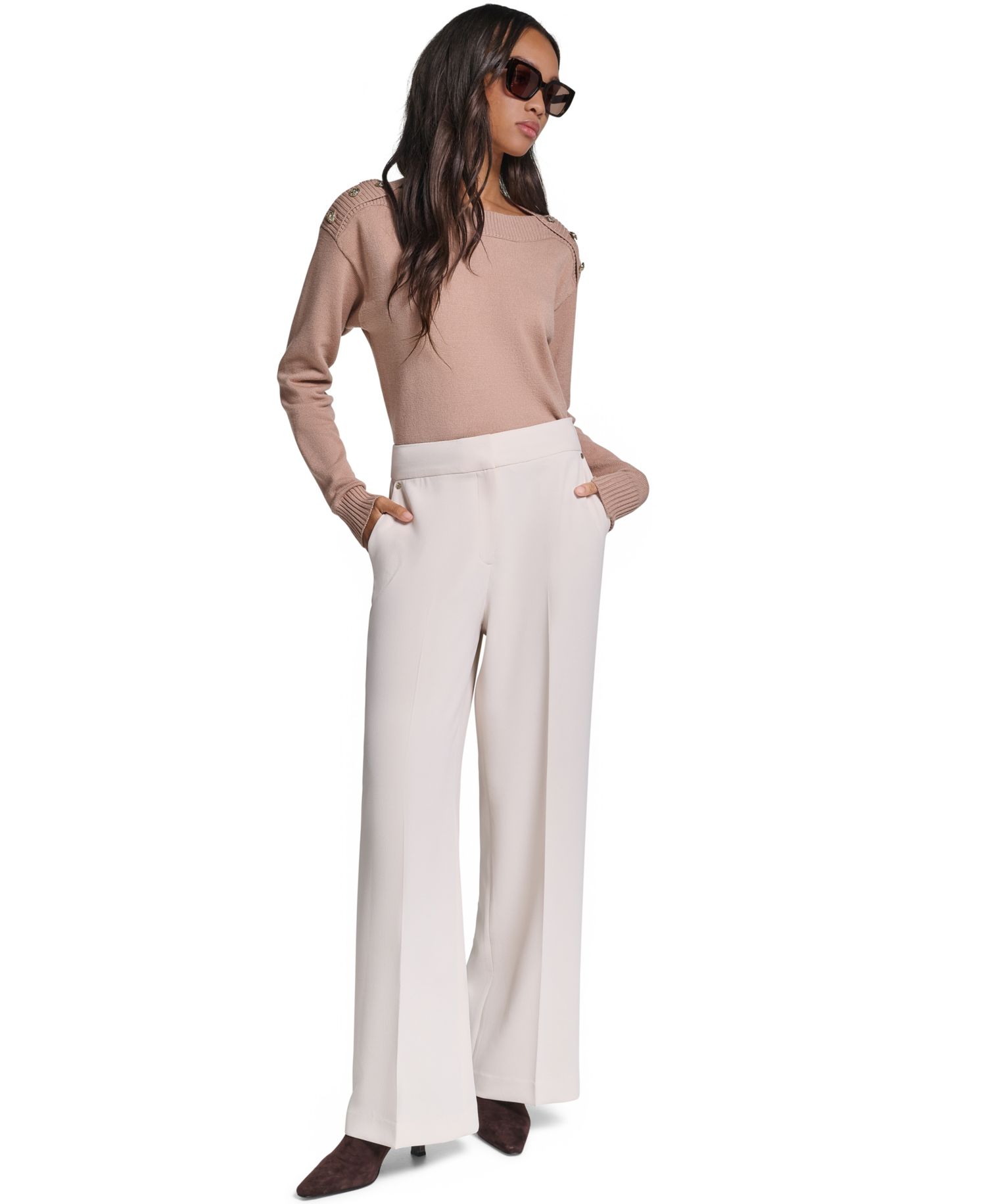 Women's Wide-Leg High-Waisted Pants