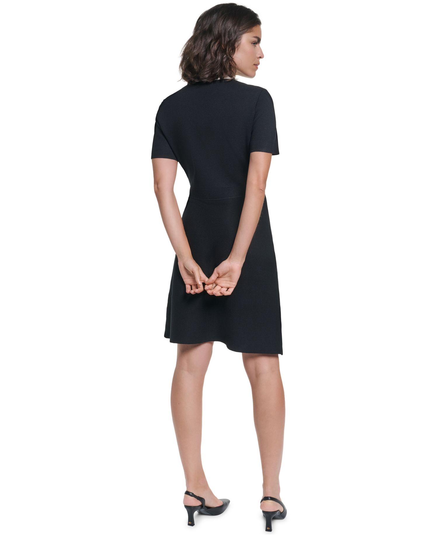 Women's Colorblock A-Line Knee-Length Sweater Dress