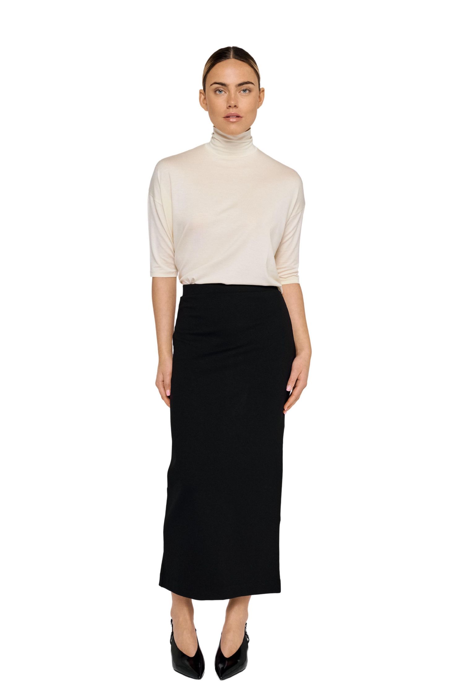 Women's Lala High-Waisted Midi Slit Skirt