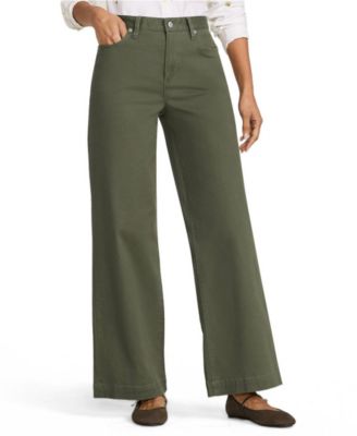 Petite High Rise 5 Pocket Wide Leg Chino Pants