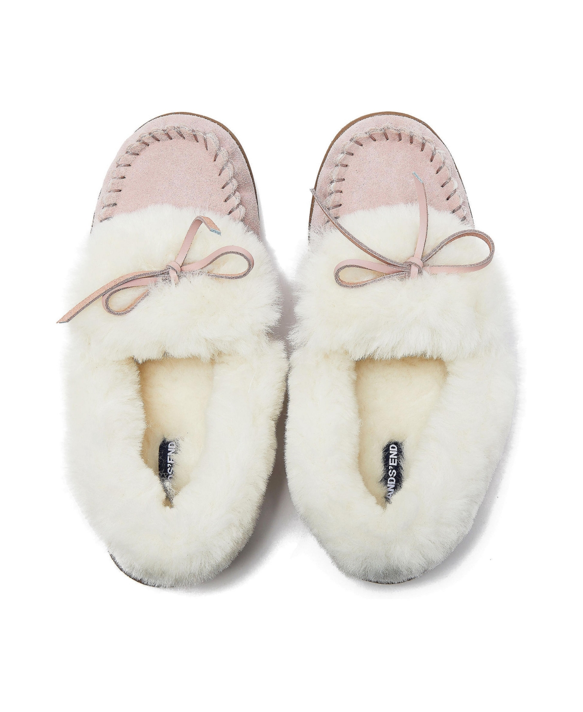 Lands' End Women's Fluffy Lined Indoor Outdoor Moccasin Slippers