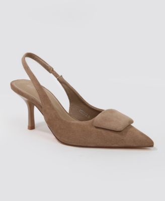 Heddie Faux Suede Slingback Kitten Heels