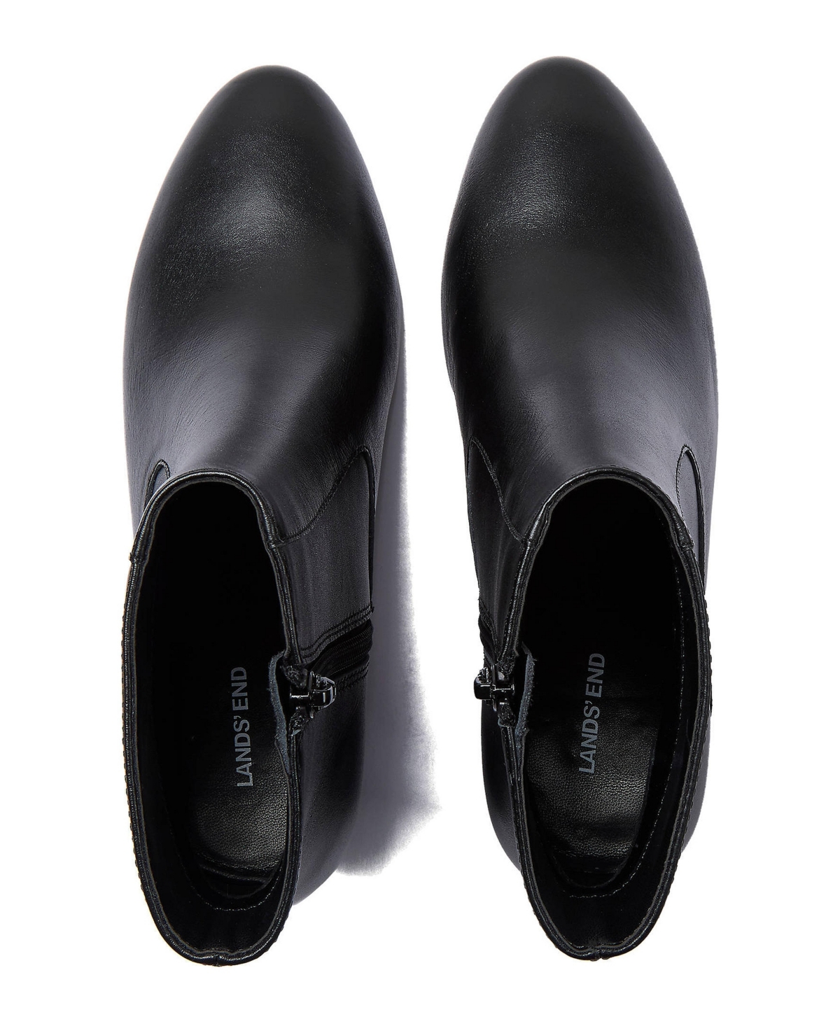 Lands' End Women's Essential Leather Block Heeled Boots