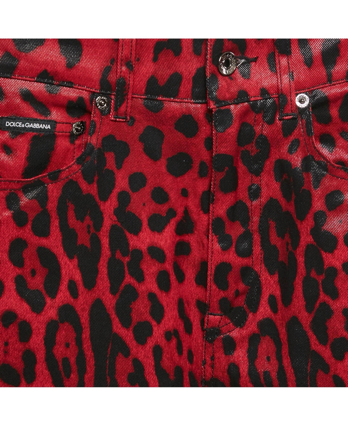 Pre-Owned Dolce & Gabbana Women's Leopard Print Cotton Drill Jeans