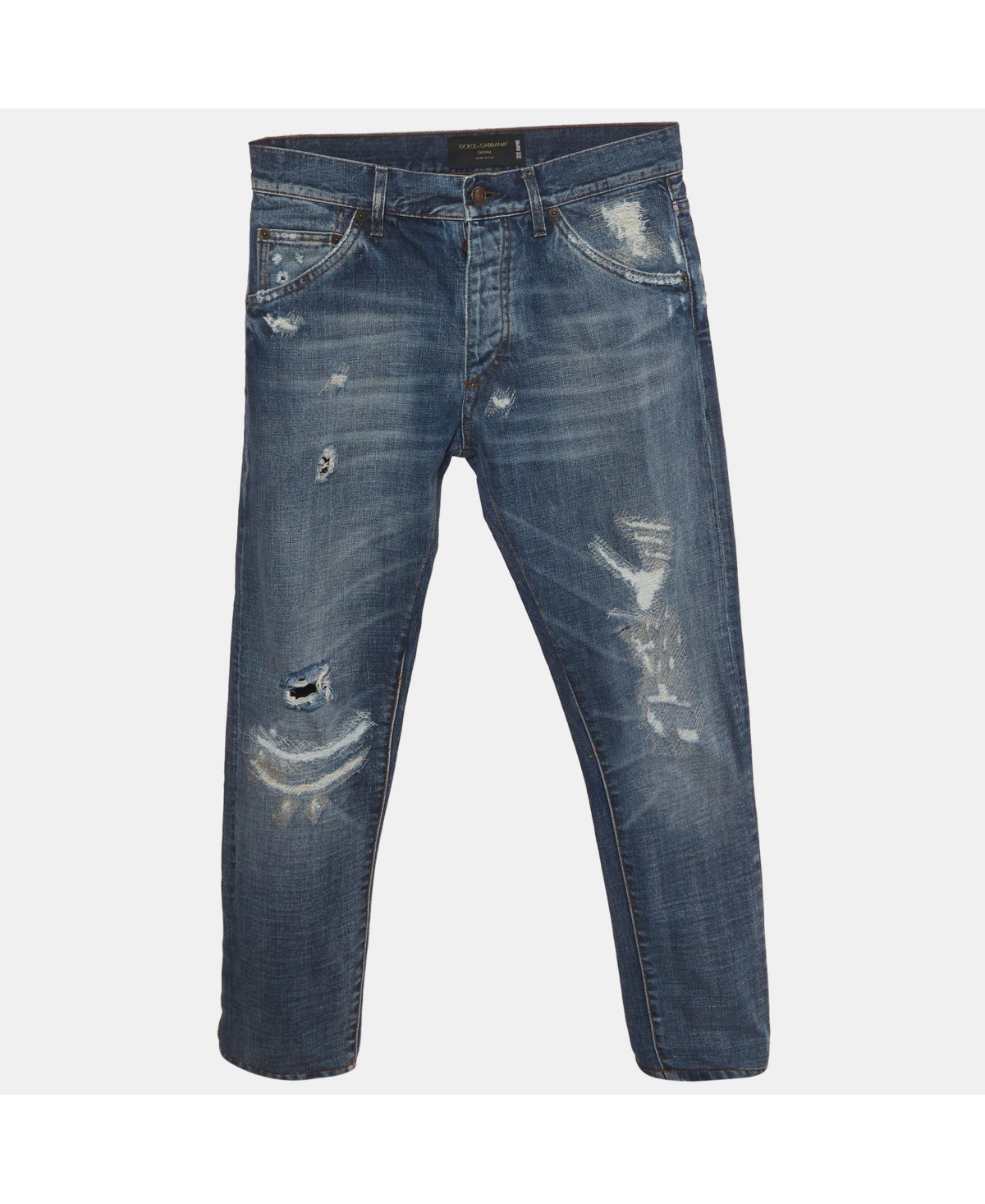 Pre-Owned Dolce & Gabbana Women's Distressed Denim Capri Jeans