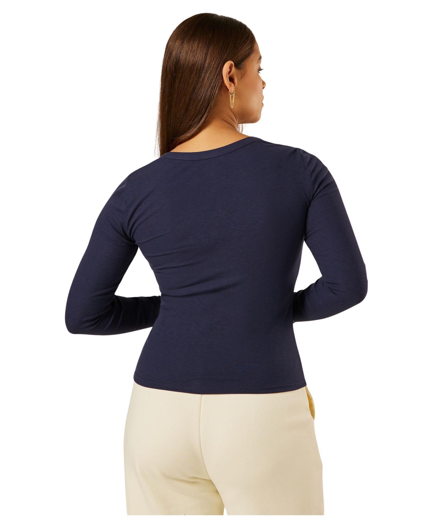 Women's Essential Long-Sleeve Henley T-Shirt