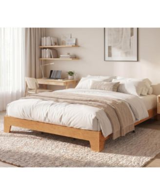 Bed Frame with Wooden Slats, Wood Platform Bed Frame, Low Profile Bed, No Box Spring Needed, Noise-Free.