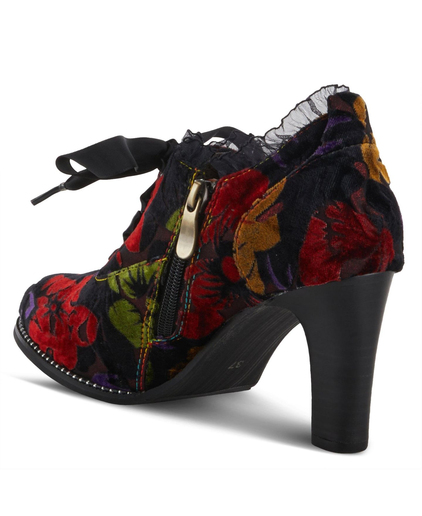Женские ботинки L'Artiste Spring Step Pritz Shootie with Lace Detail, цвет: Бордо разноцветный — фото 7