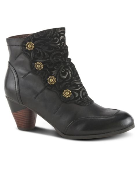 Женские ботинки L'Artiste Spring Step Belgard Bootie Shoe with Suede Upper, цвет: Чёрный