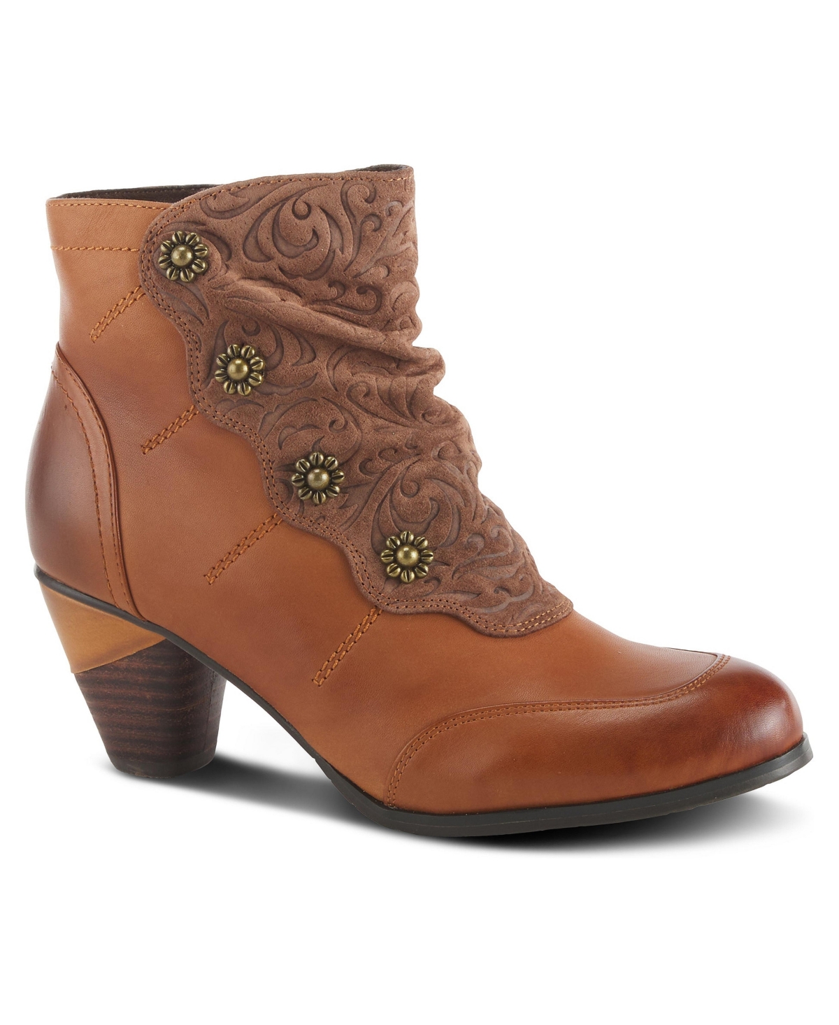 L'Artiste Women's Spring Step Belgard Bootie Shoe with Suede Upper - Brown nubuck