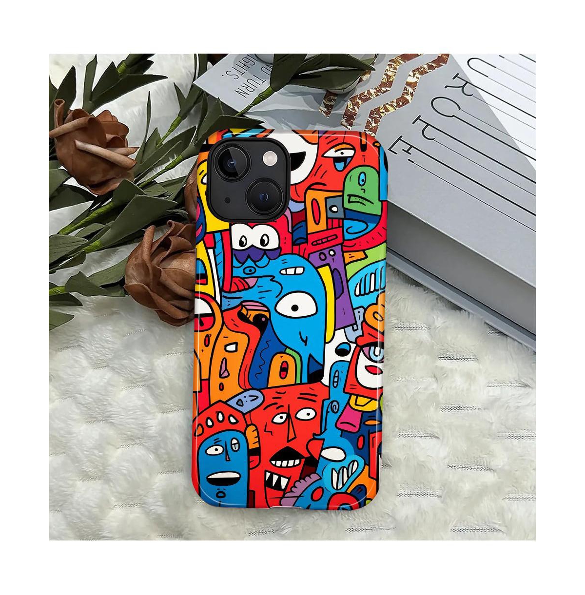 Lisen Faces Color Dual-Layer Hard-Shell Phone Case Compatible with Apple iPhone 15 Pro