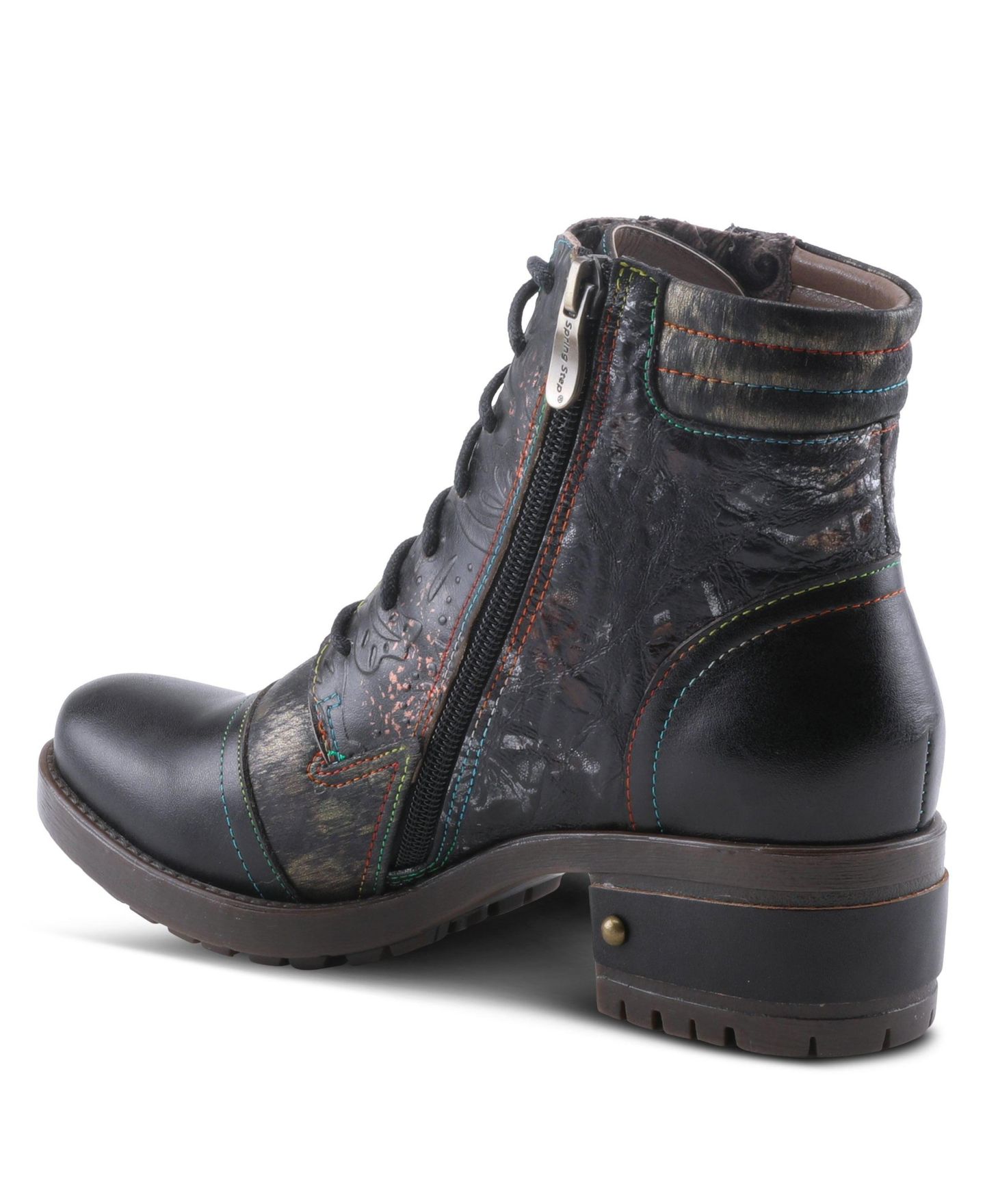 Женские ботинки L'Artiste Sunsetride Lace-Up Boot Mid with Full Grain Leather Upper, цвет: Чёрный разноцветный — фото 8