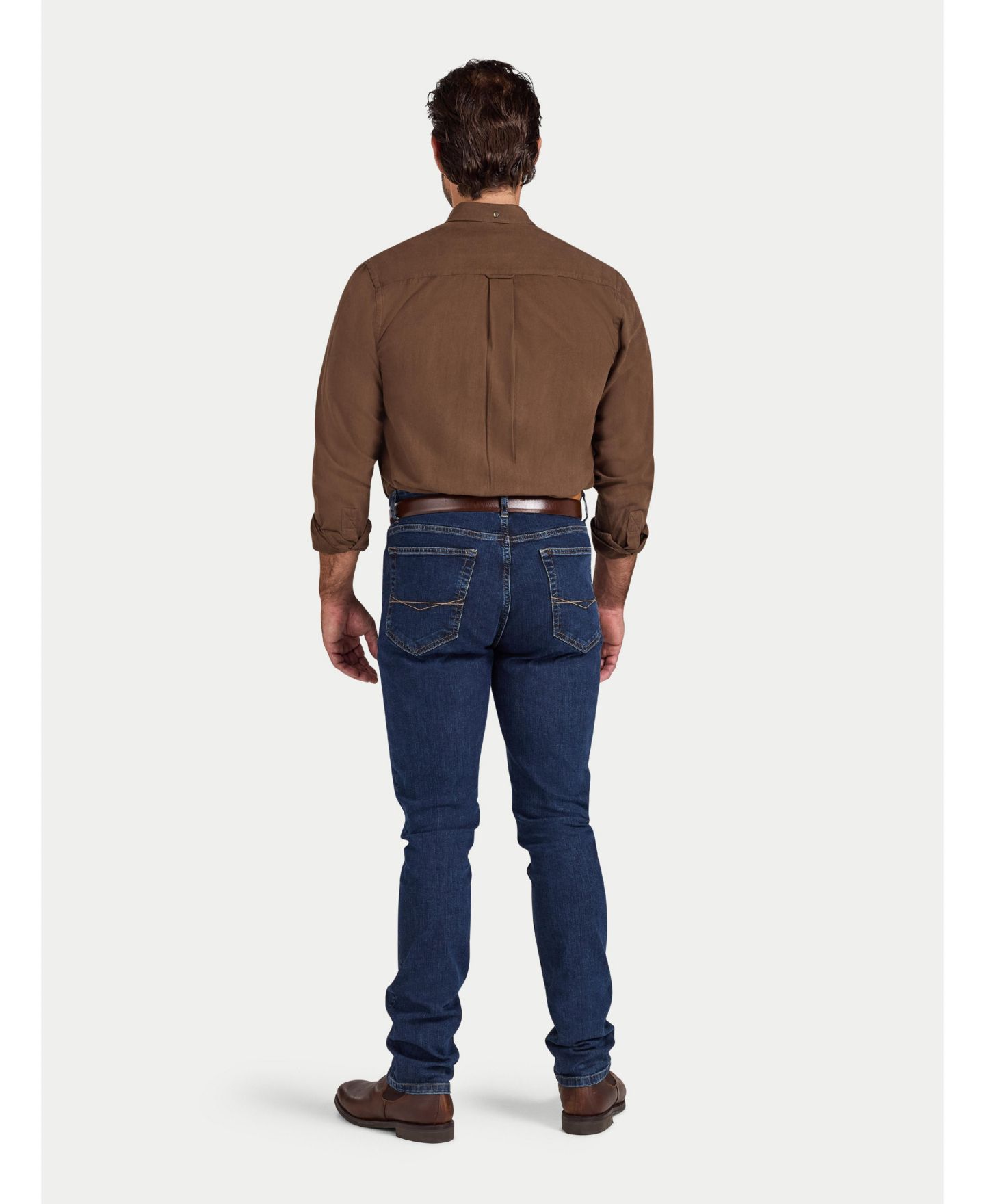 Мужская рубашка Raging Bull Big & Tall Long Sleeve Brushed-Herringbone, цвет: Коричневый — фото 5