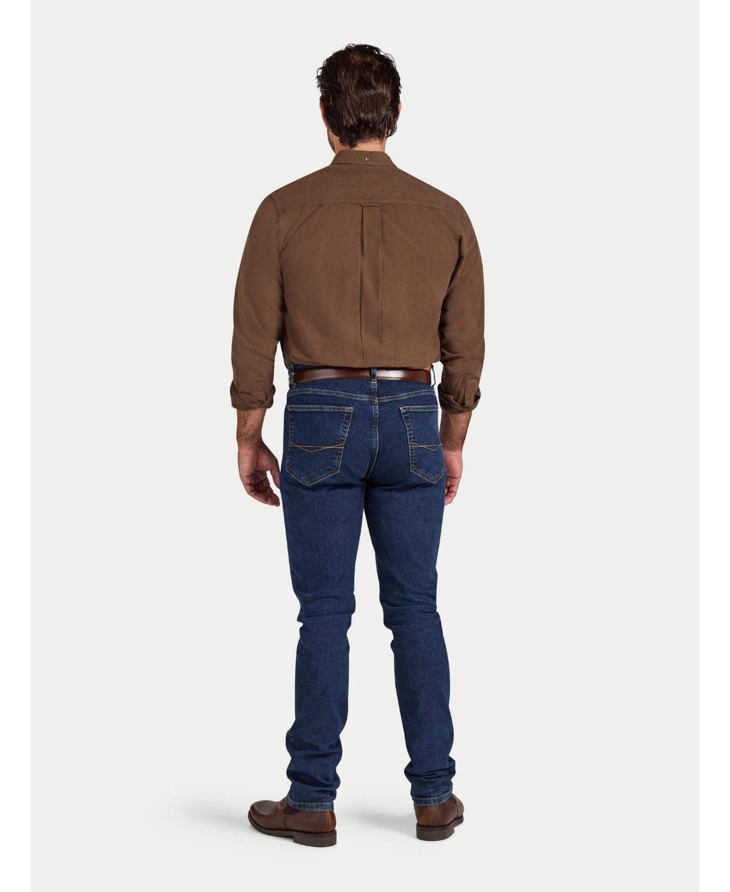 Men's Big & Tall Long Sleeve Brushed-Herringbone Shirt