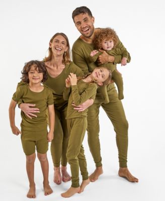 Matching Family Solid Olive Green Cotton Pajamas