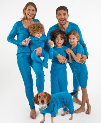 Matching Family Solid Teal Blue Cotton Pajamas