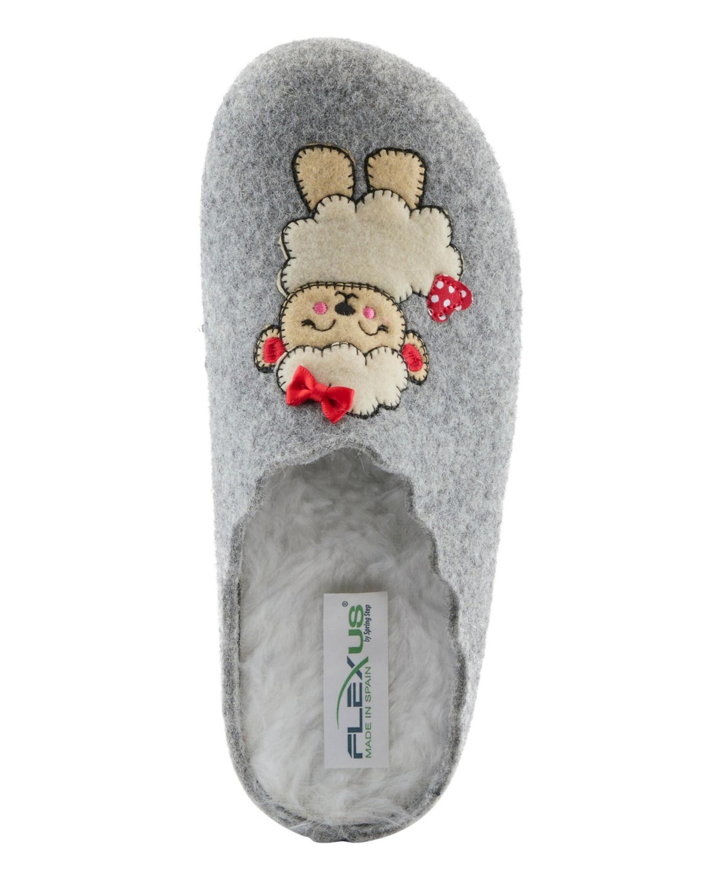 Женские тапочки Flexus Bopeep Felt Slip-on Slippers with Puppy Applique, цвет: Серый разноцветный — фото 3