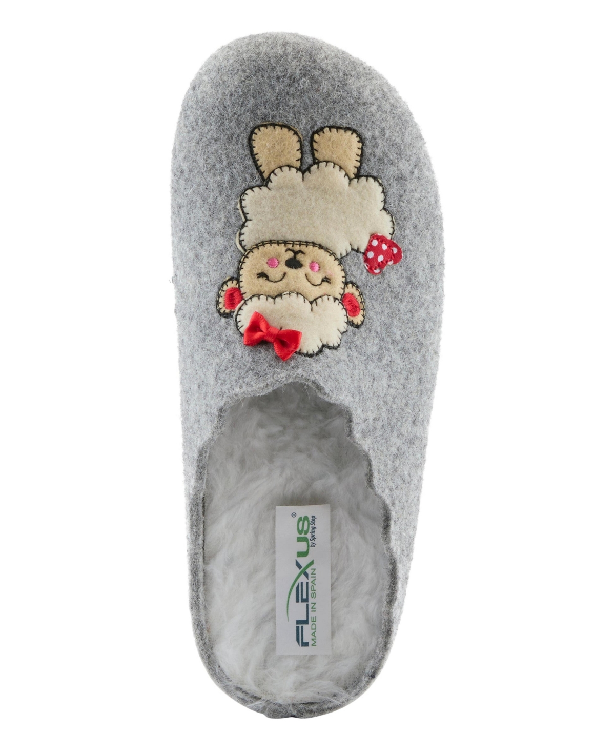 Flexus Bopeep Felt Slip-on Slippers with Puppy Applique