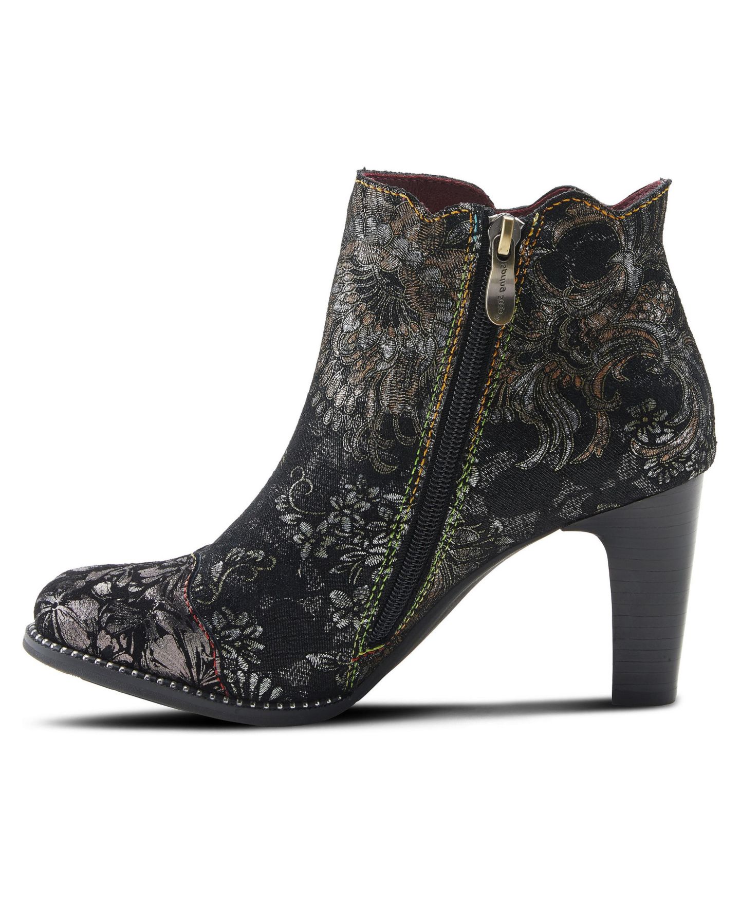 Женские ботинки L'Artiste Spring Step Smokinhot Booties with Floral Embroidery, цвет: Чёрный разноцветный — фото 2