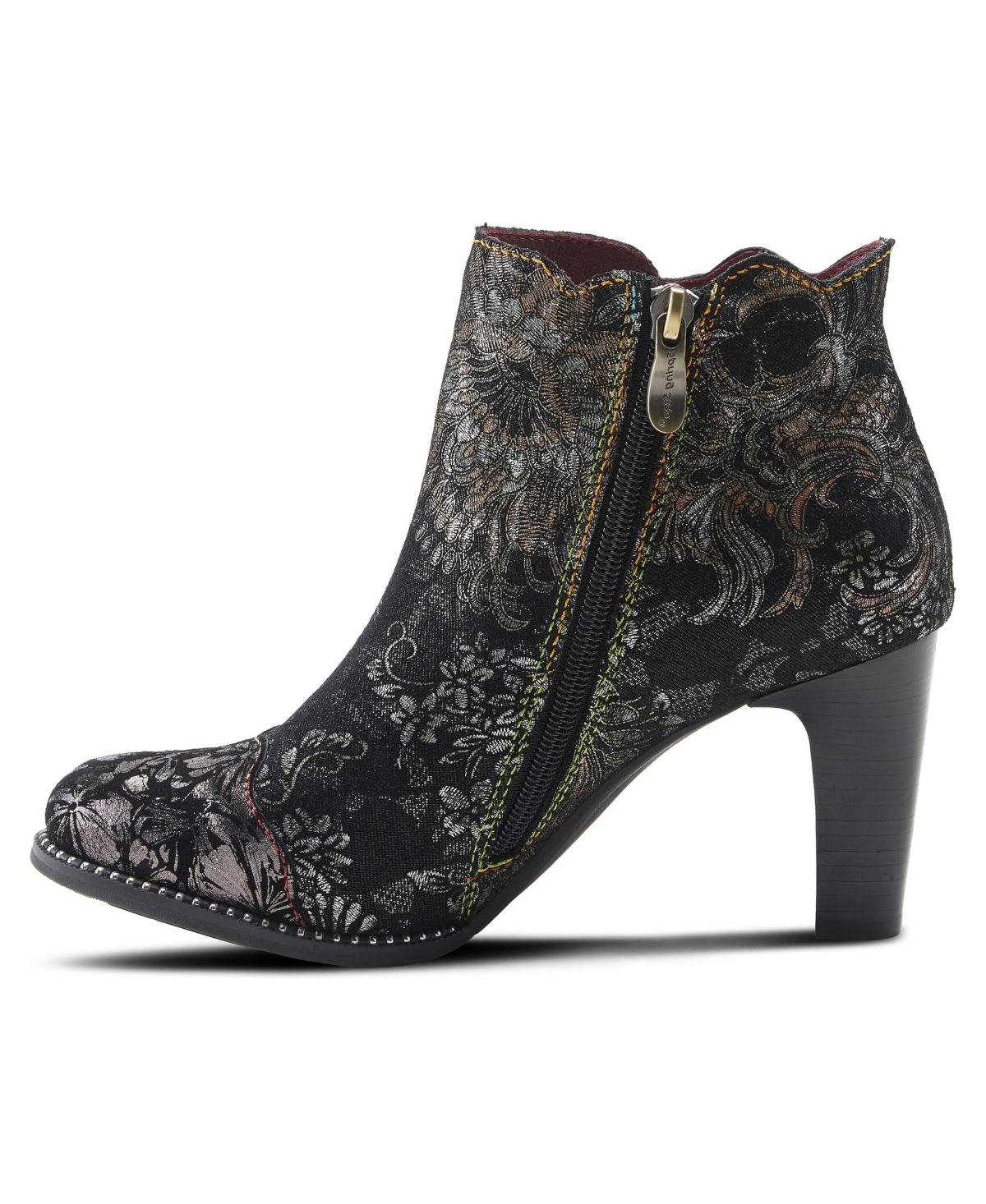 L'Artiste Womens Spring Step Smokinhot Women's Booties with Floral Embroidery