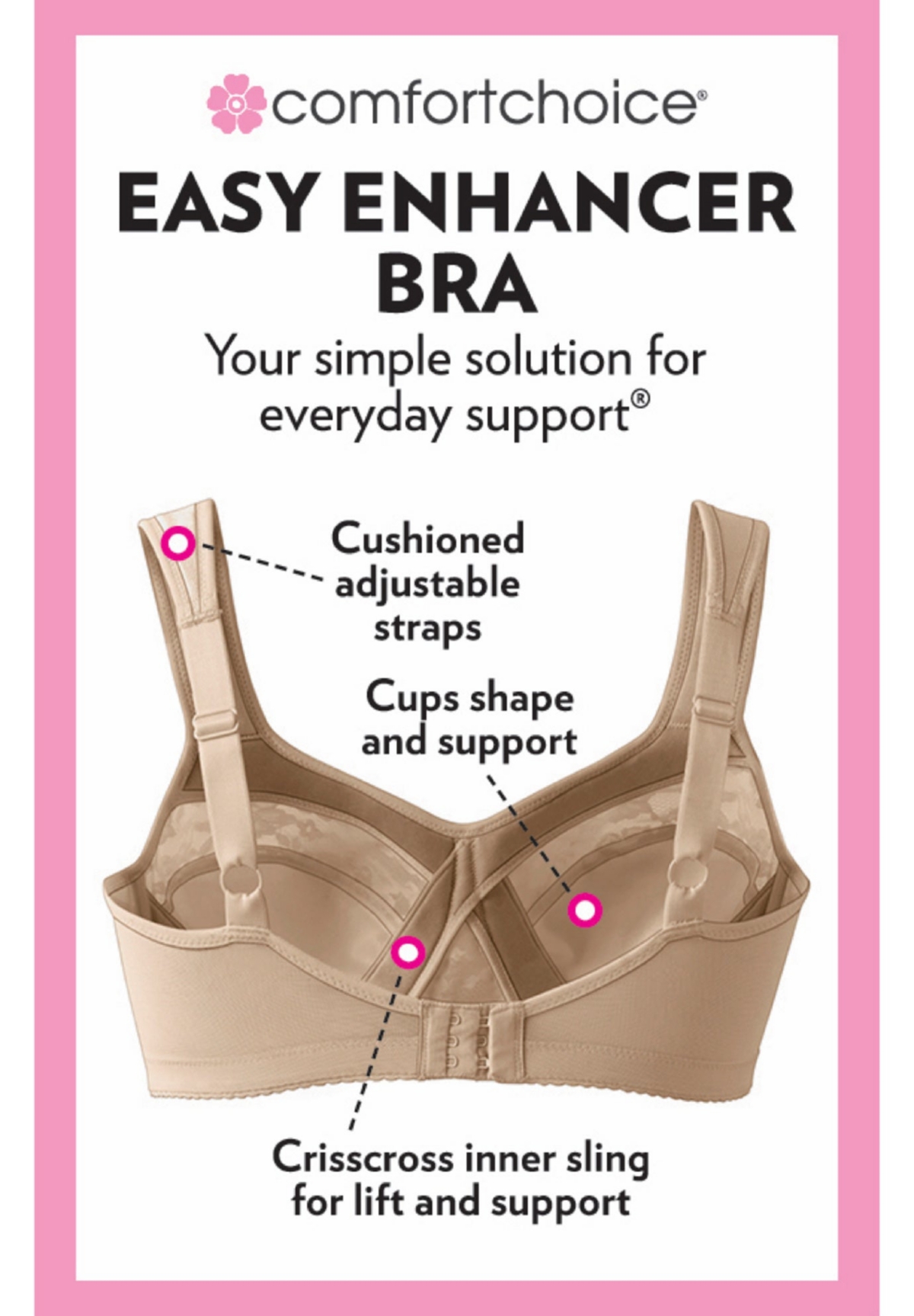 Comfort Choice Women's Easy Enhancer Wireless Bra