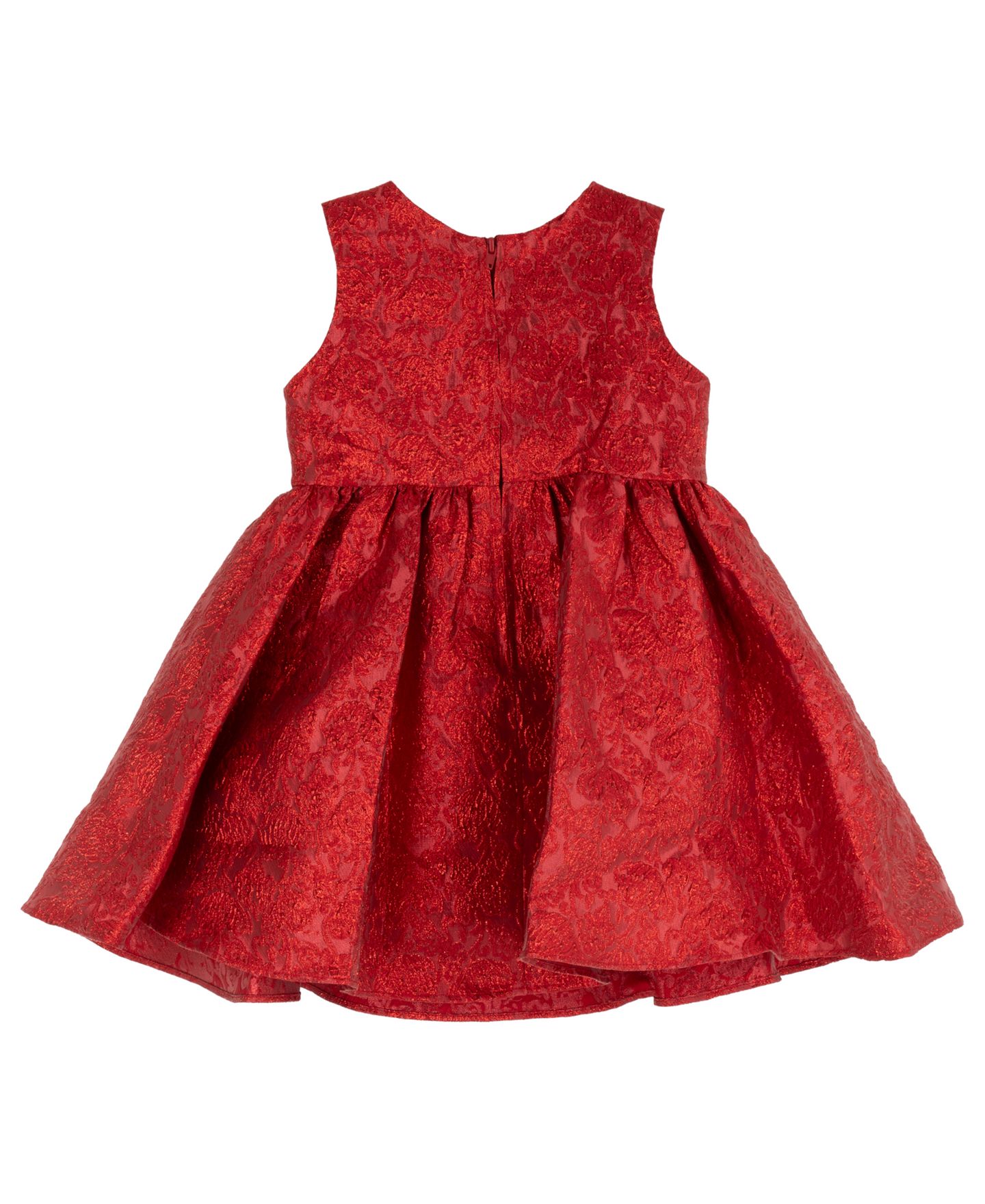 Платье Rare Editions Textured Floral Jacquard 3D-Flower Appliqué Fit & Flare Dress для девочек-малышей, цвет: Красный — фото 2