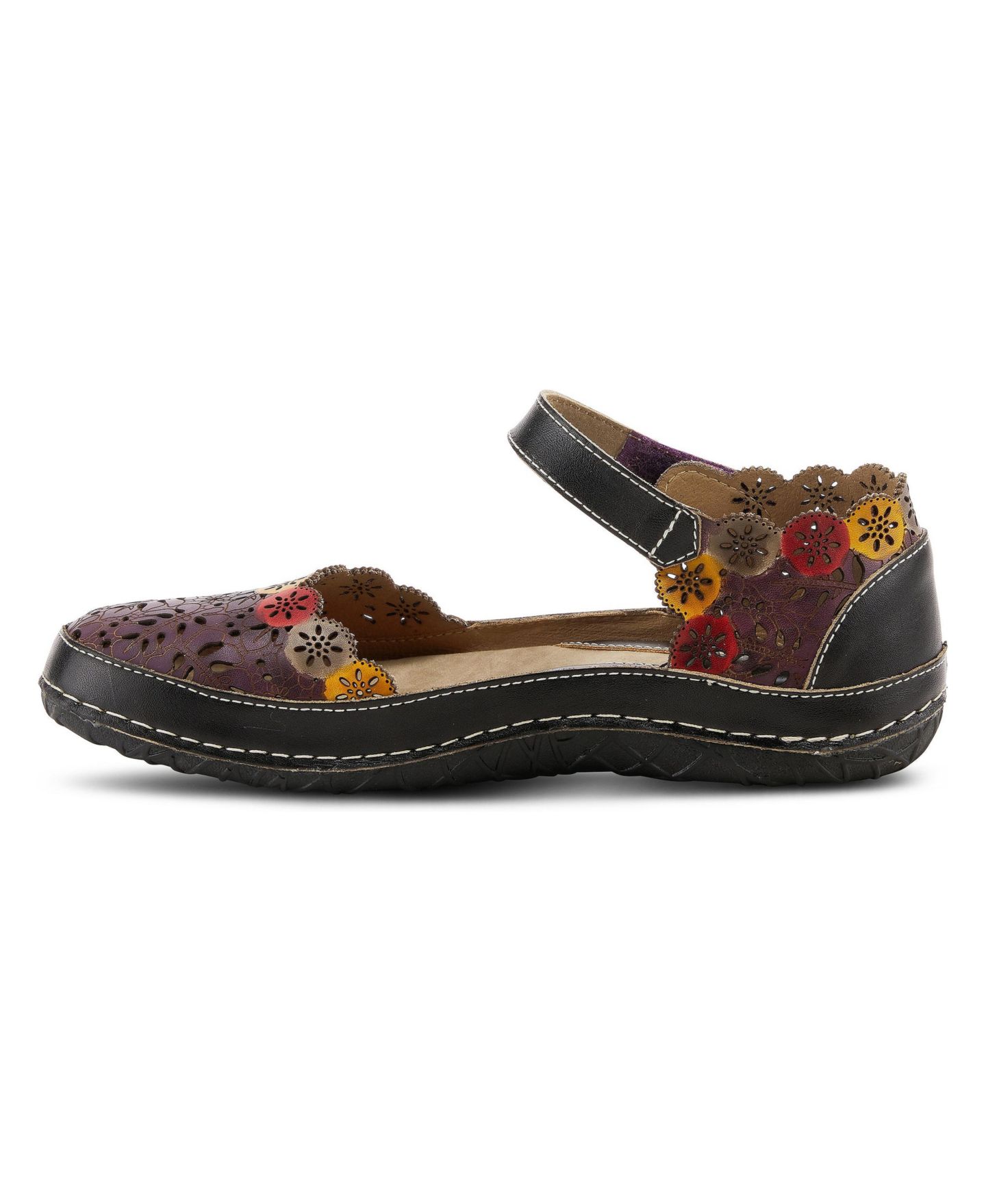 Женские балетки L'Artiste Spring Step Kysandra-Fleur Mary Jane with Adjustable Strap, цвет: Чёрный разноцветный — фото 2