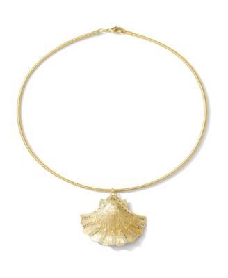 Gold Finished Shell Collar Necklace