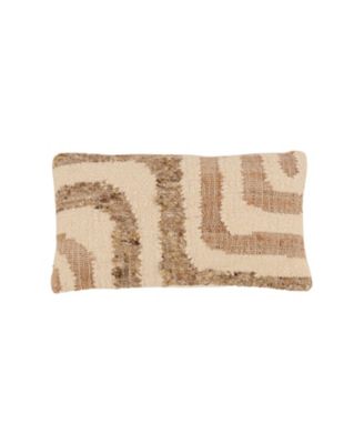 Cairo Handwoven Jute and Wool Lumbar Pillow - 24" x 14"