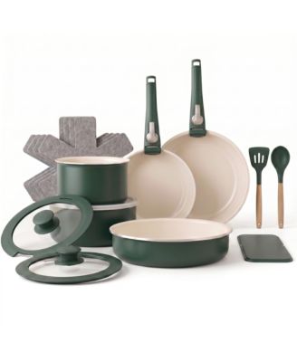 18 Piece Ceramic Nonstick Detachable Handle Cookware Set