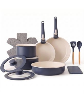 18 Piece Ceramic Nonstick Detachable Handle Cookware Set