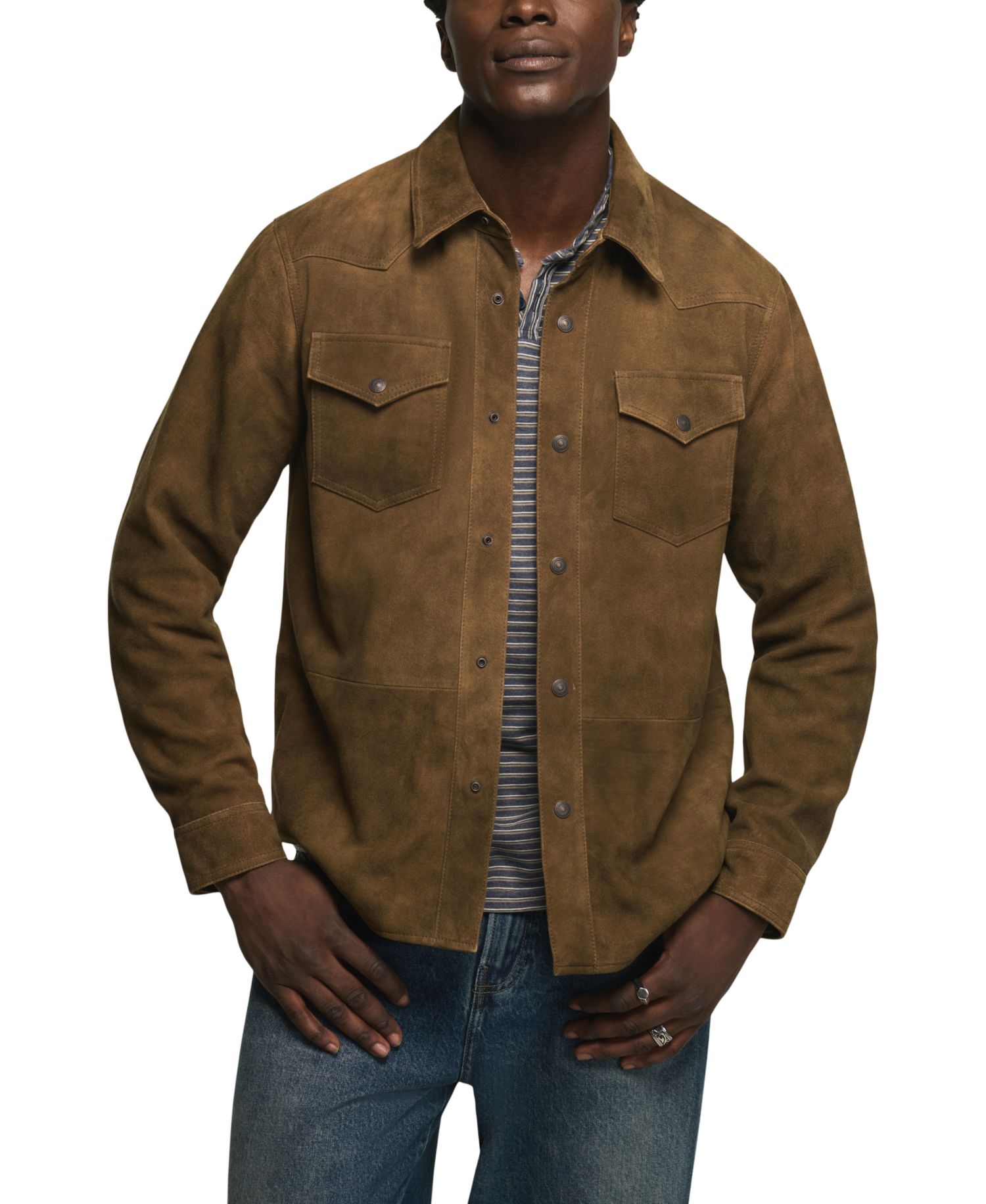 Men's Suede Western Shirt Jacket