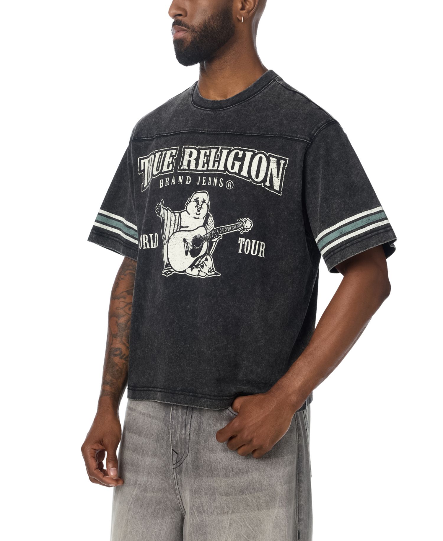 Men's Washed Heavyweight Boxy World Tour Logo T-Shirt