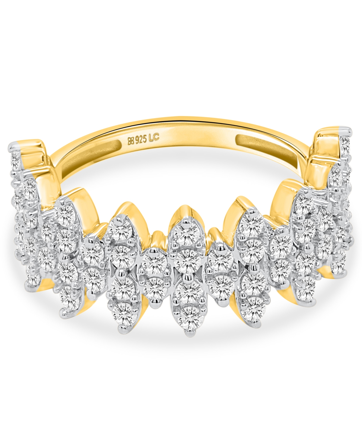 Forever Grown Diamonds Lab-Grown Diamond Marquise Cluster Ring (1 ct. t.w.) Sterling Silver (Also Available & 14k Gold-Plated)