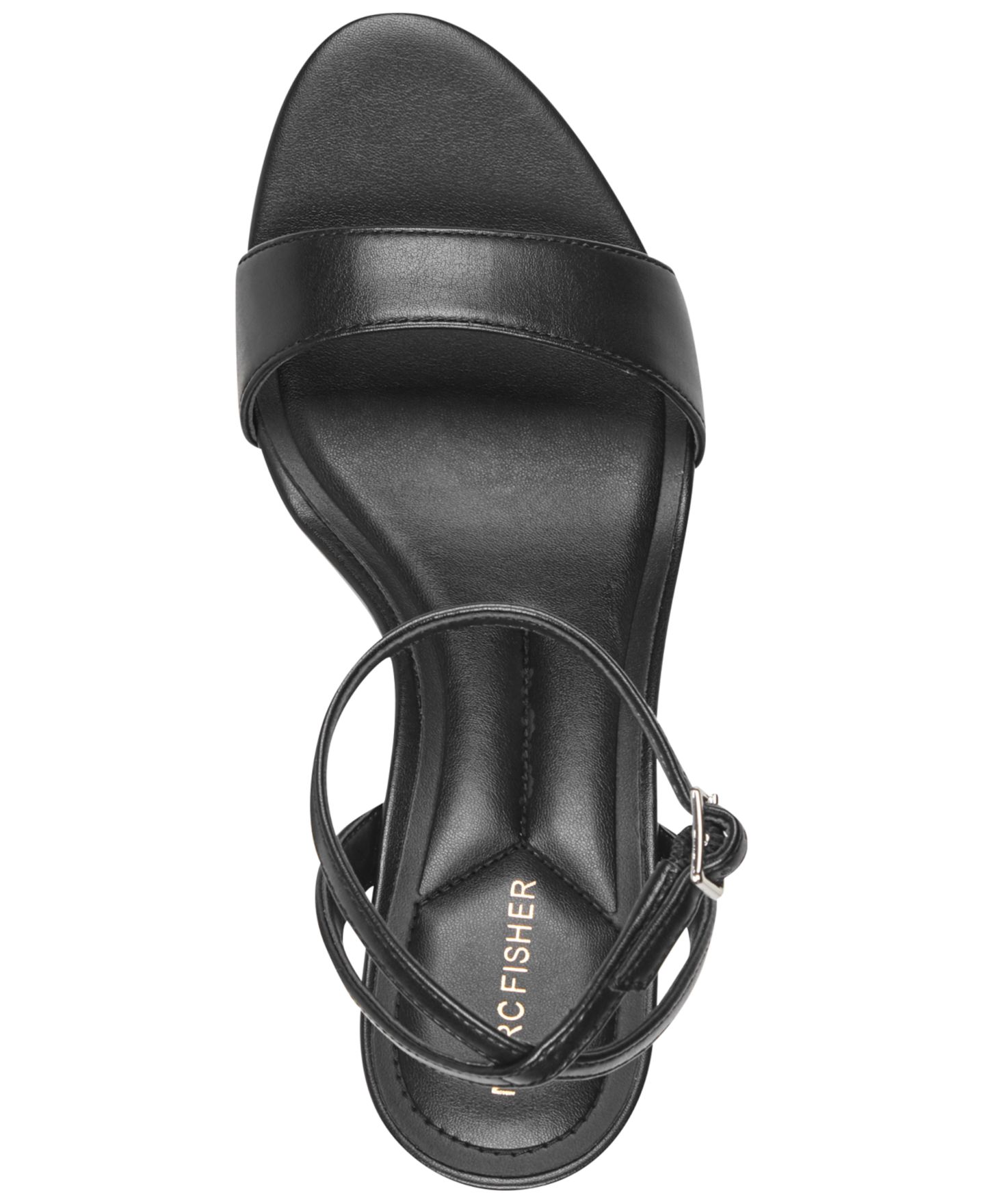 Женские сандалии Marc Fisher Lafier Ankle Strap Wedge, цвет: Чёрный — фото 4