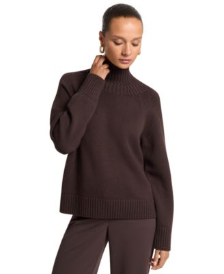 Women's Mock-Neck Wool Pullover Sweater
