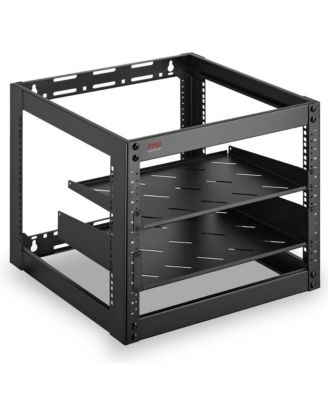 10U Network Cabinet - Enclosed Wall Mount Rack Includes Mounted Fan, Lockable Door and Hardware