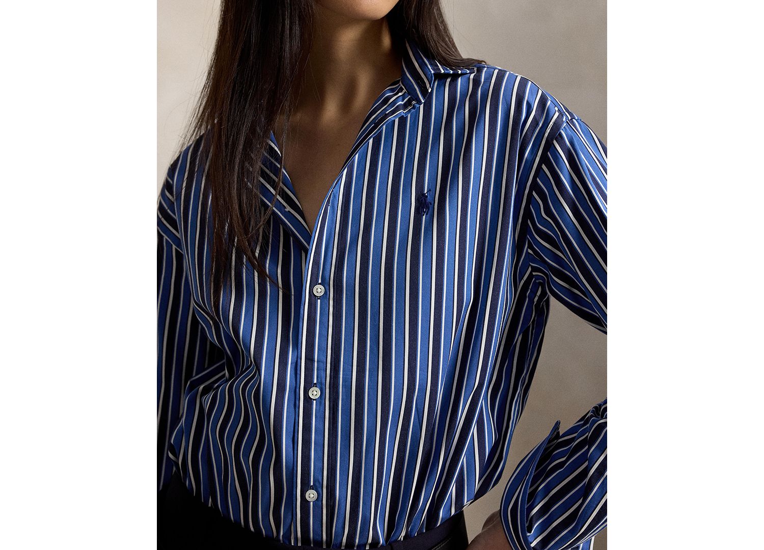 Women's Relaxed-Fit Striped Cotton Shirt
