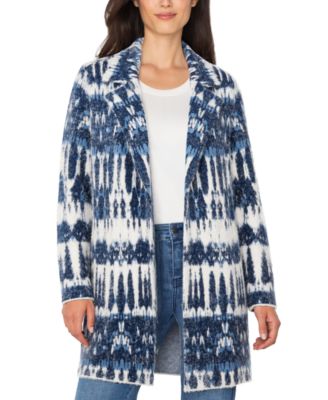 Women's Open-Front Ikat Jacquard Sweater Coat