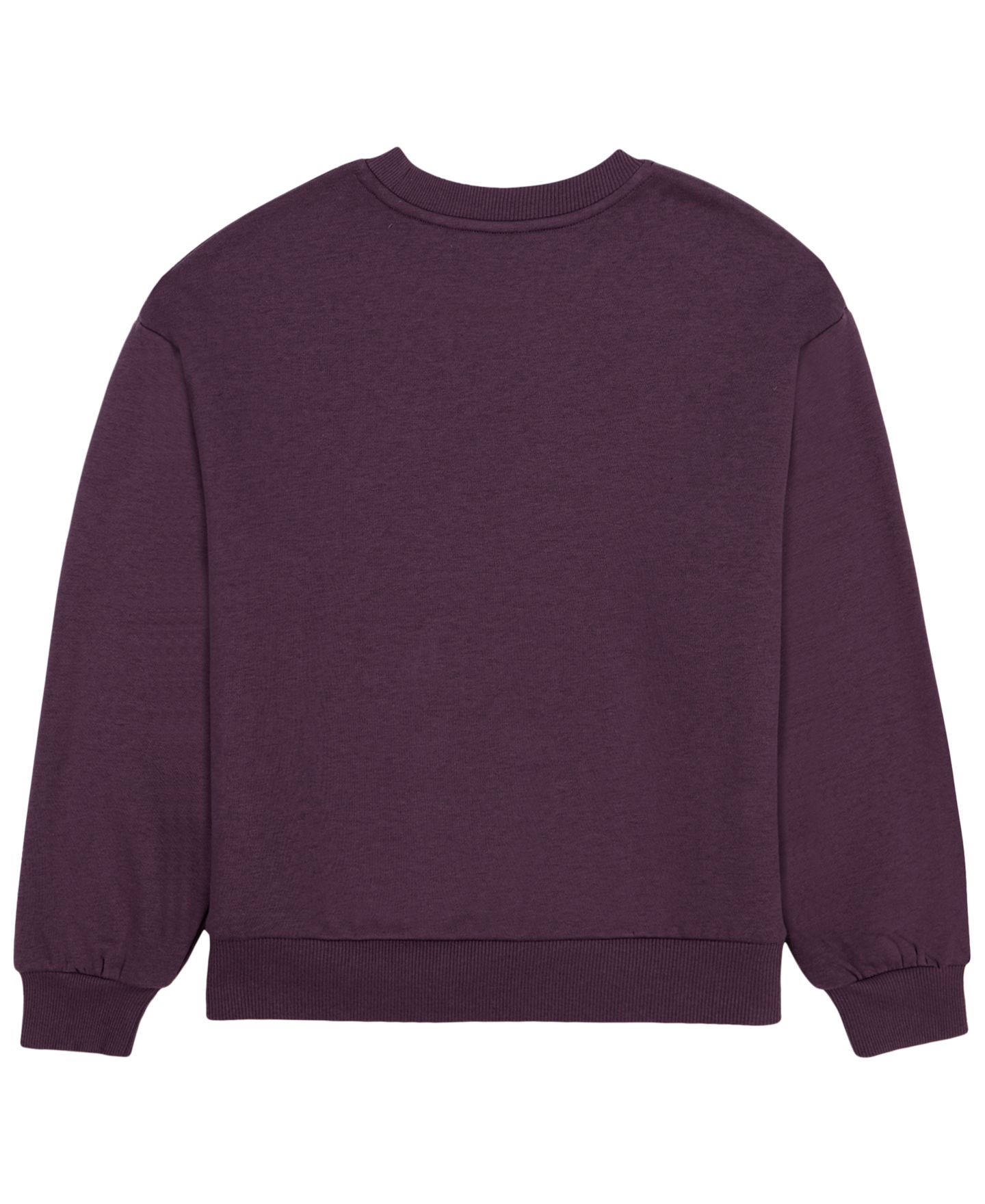 Толстовка Calvin Klein Monologo Drop-Shoulder Fleece Crewneck для девочек, цвет: Сангрия — фото 5