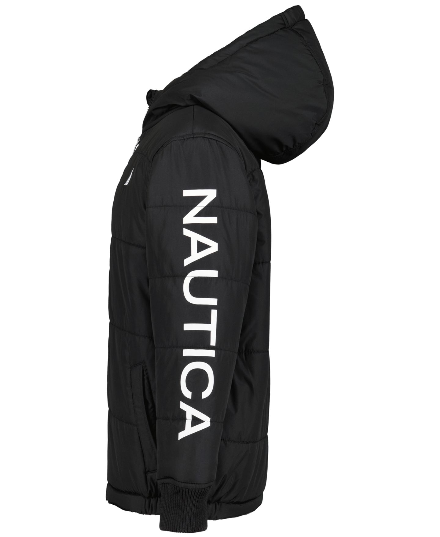Куртки Nautica Hooded Puffer Jacket with Beanie, 2-Piece Set для мальчиков, цвет: Чёрный — фото 4