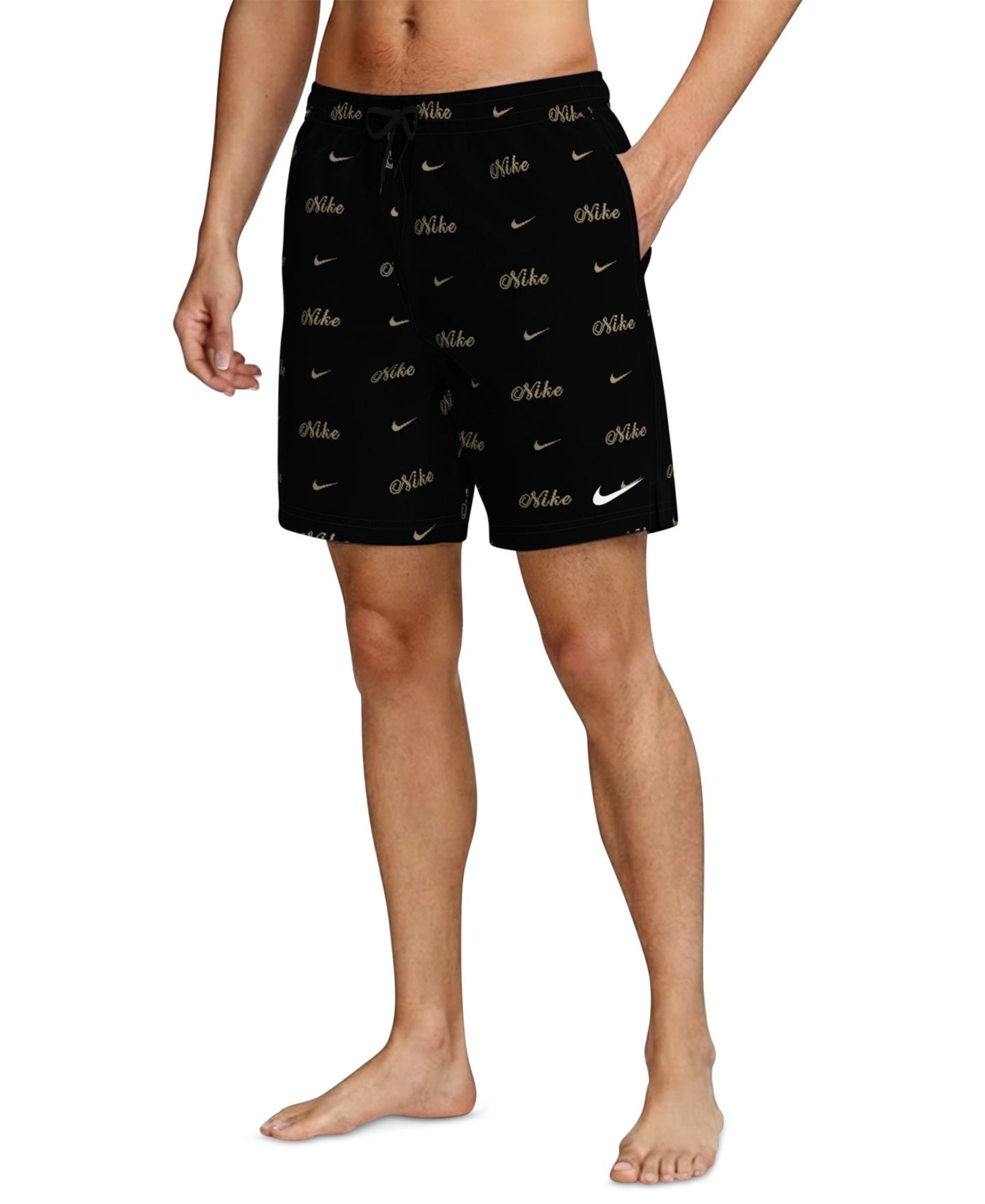 Пляжные шорты Inseam для мужчин, брифы — Nike, цвет: Чёрный — фото 2