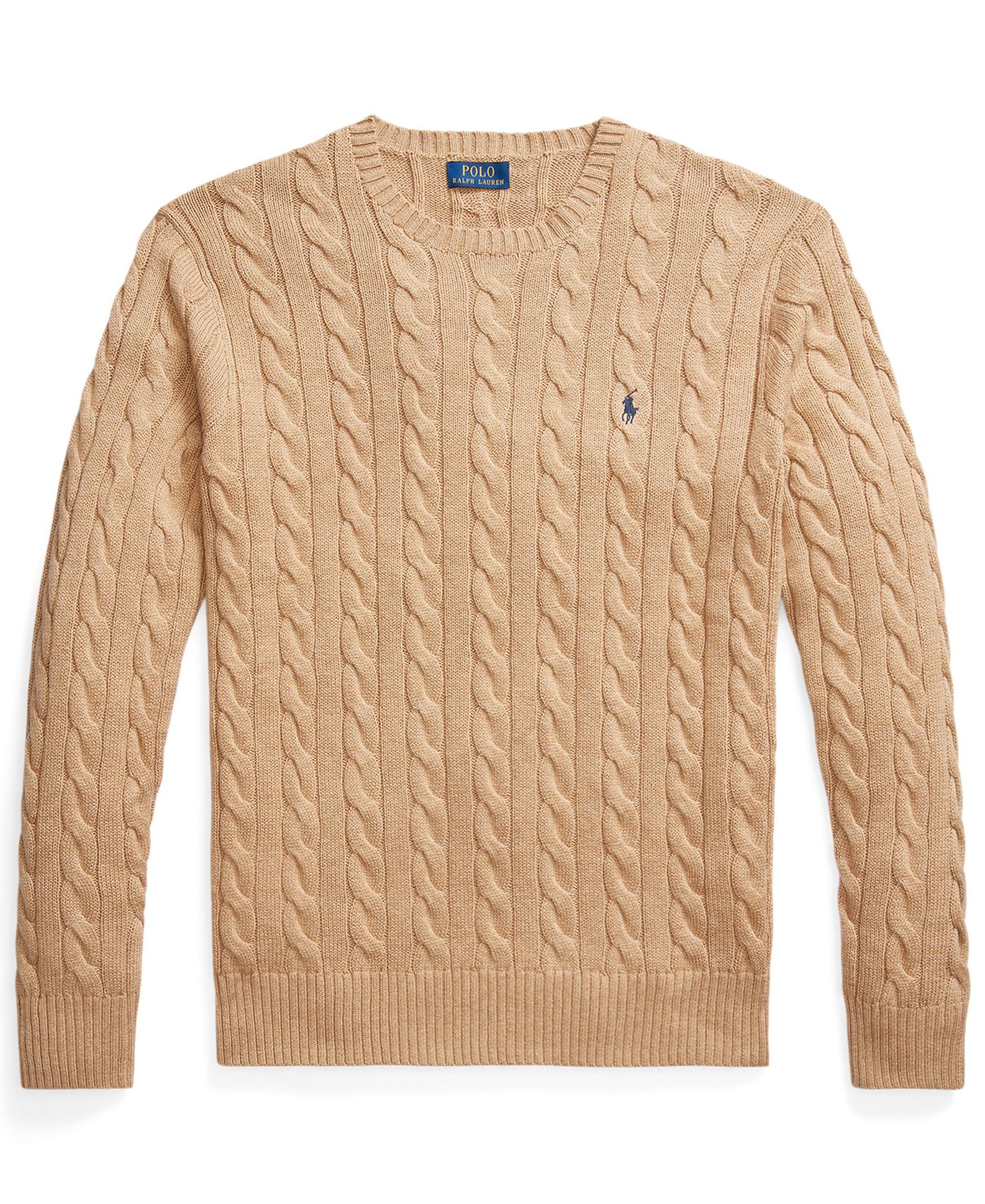 Men's Big & Tall Cable-Knit Cotton Sweater