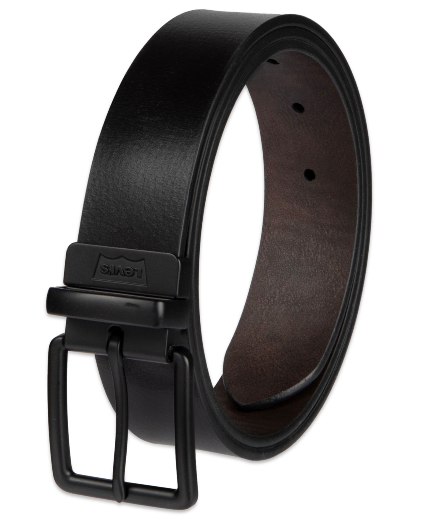 Мужской ремень Levi's 38MM Reversible Leather-Blend Belt, цвет: Чёрный / Коричневый — фото 6