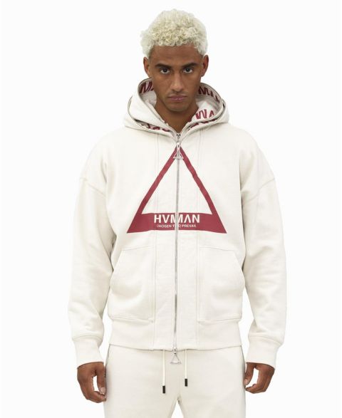 Мужской свитшот Hvman Chosen To Prevail x Cult Full-Zip Double Hood Graphic, цвет: Кремовый