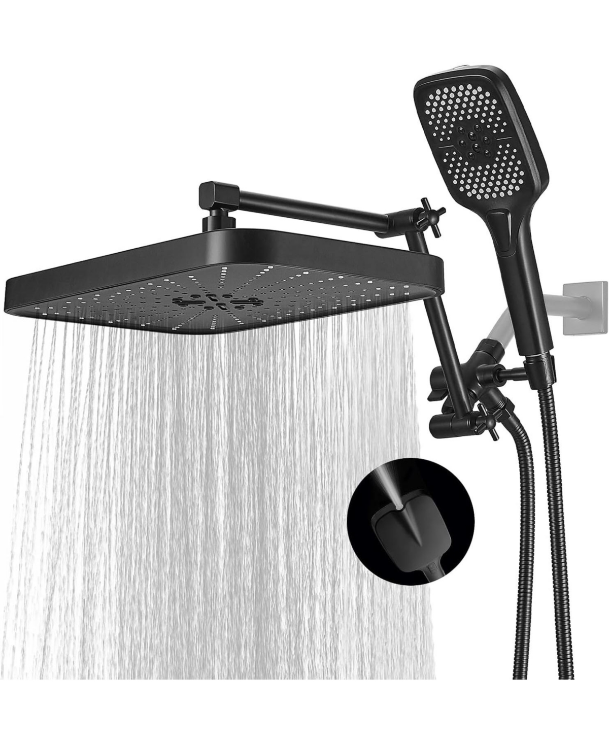 Cyqbd 14" Rain Shower Head With Handheld Spray Adjustable Arm 3-Way Diverter